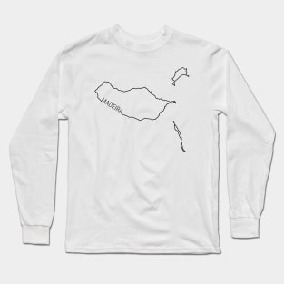 Madeira Islands' shape outlined in black Long Sleeve T-Shirt